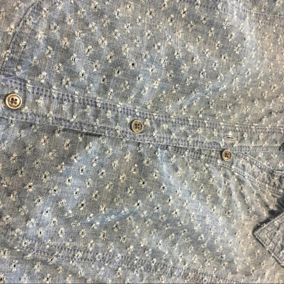 Two Vince Camuto Button Down Chambray Shirt Blouse - Picture 6 of 7